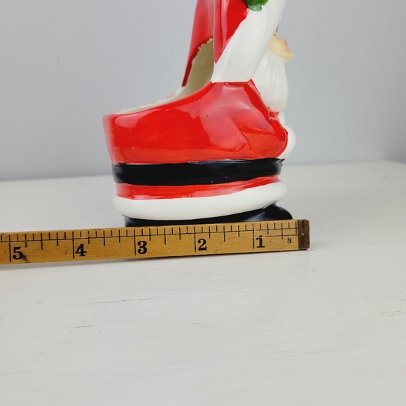 Vintage Christmas Santa Ceramic Planter Japan Handpainted 5.5" - Picture 12 of 12
